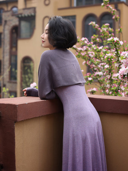 Wisteria lady slim knit dress and knit bolero