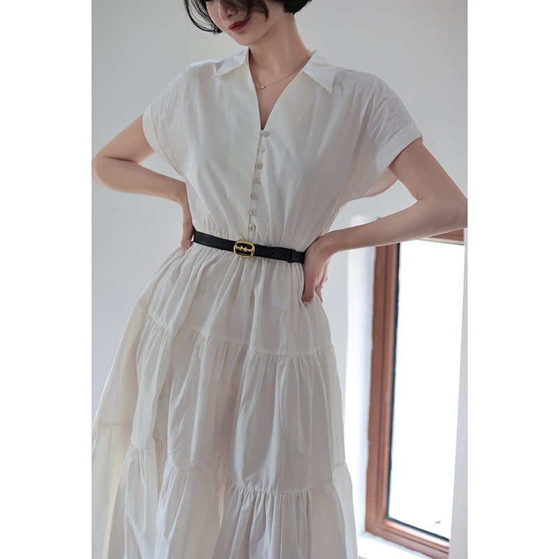 Pure white lady vintage dress