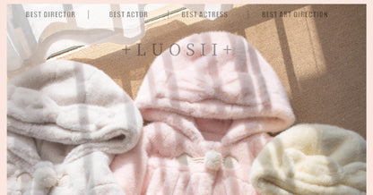 MIST - Cream Cheese - Winter Kawaii Lolita Overcoat Thickened Hooded Loose Outwear