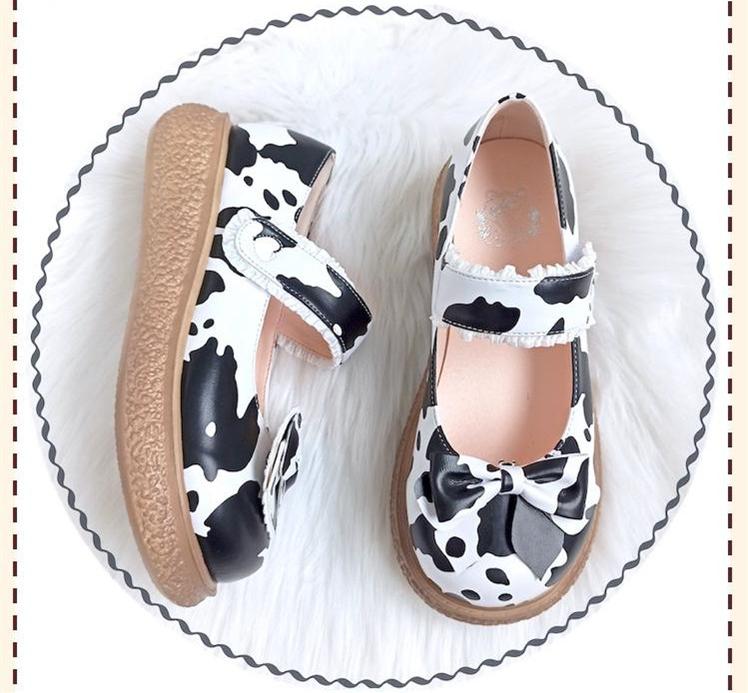 Lixing Luo - Cute Milkmaid Round Toe Multicolor Lolita Shoes