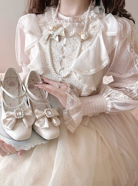 Pure Tea For Dream - Transatlantic Love Poem - Sweet Elegant Lolita Mid-Heel Daily Shoes