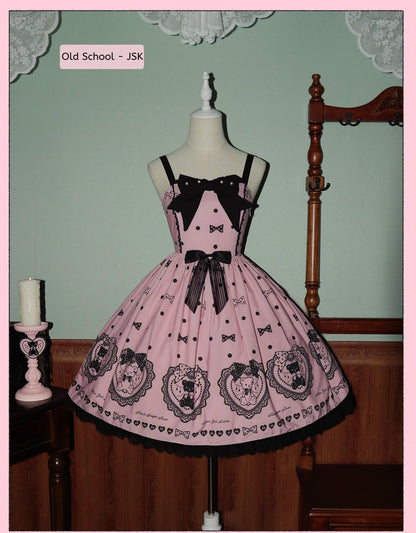 Alice Girl - Brown Sugar Bear - Printed Sweet Lolita Dress, Multiple Styles