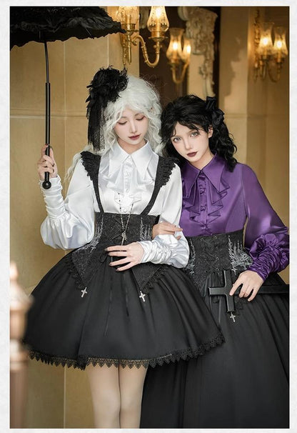 With PUJI - Thorny Night - Gothic Lolita Bust-supporting Skirt With Removable&Adjustable Strap