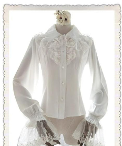 Sweet Angel - Classic Lolita Blouse Lace Chiffon Lolita Shirt