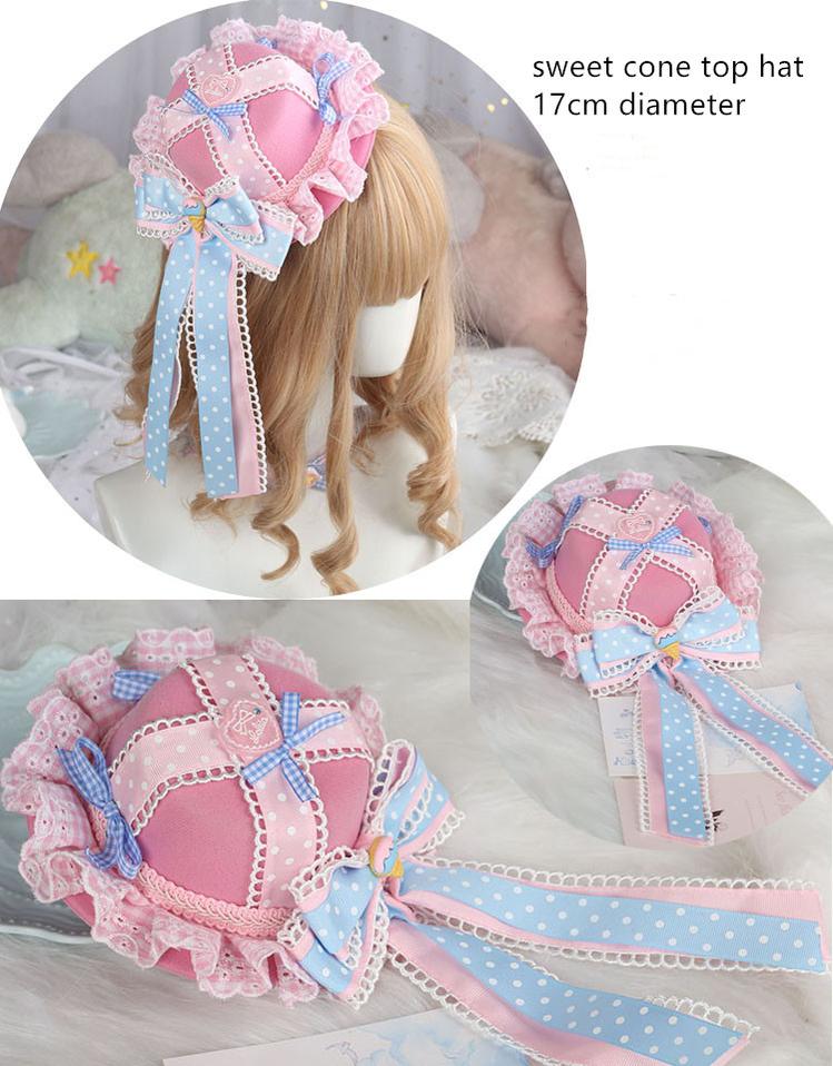 Manmeng - Pink and Blue Sweet Lolita Bow Headwear
