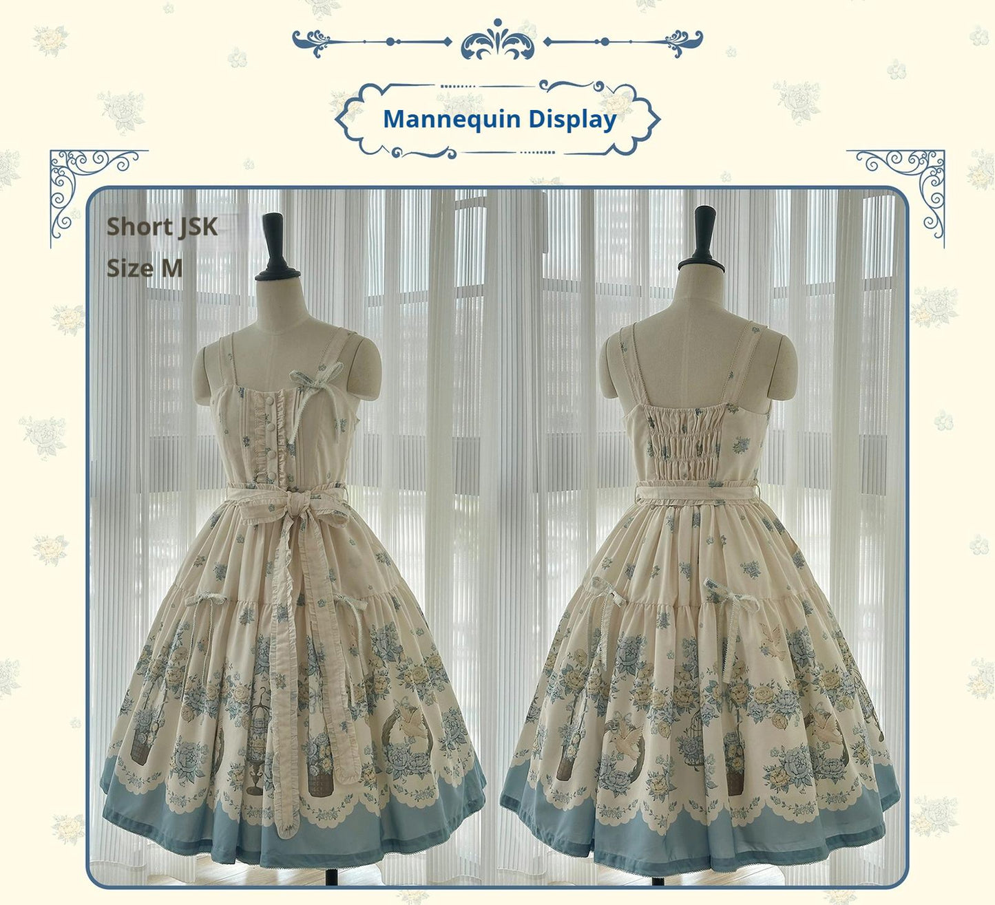 DreamWhale - Floral and Bird Series - Classic Lolita JSK Suit Floral Print Dress