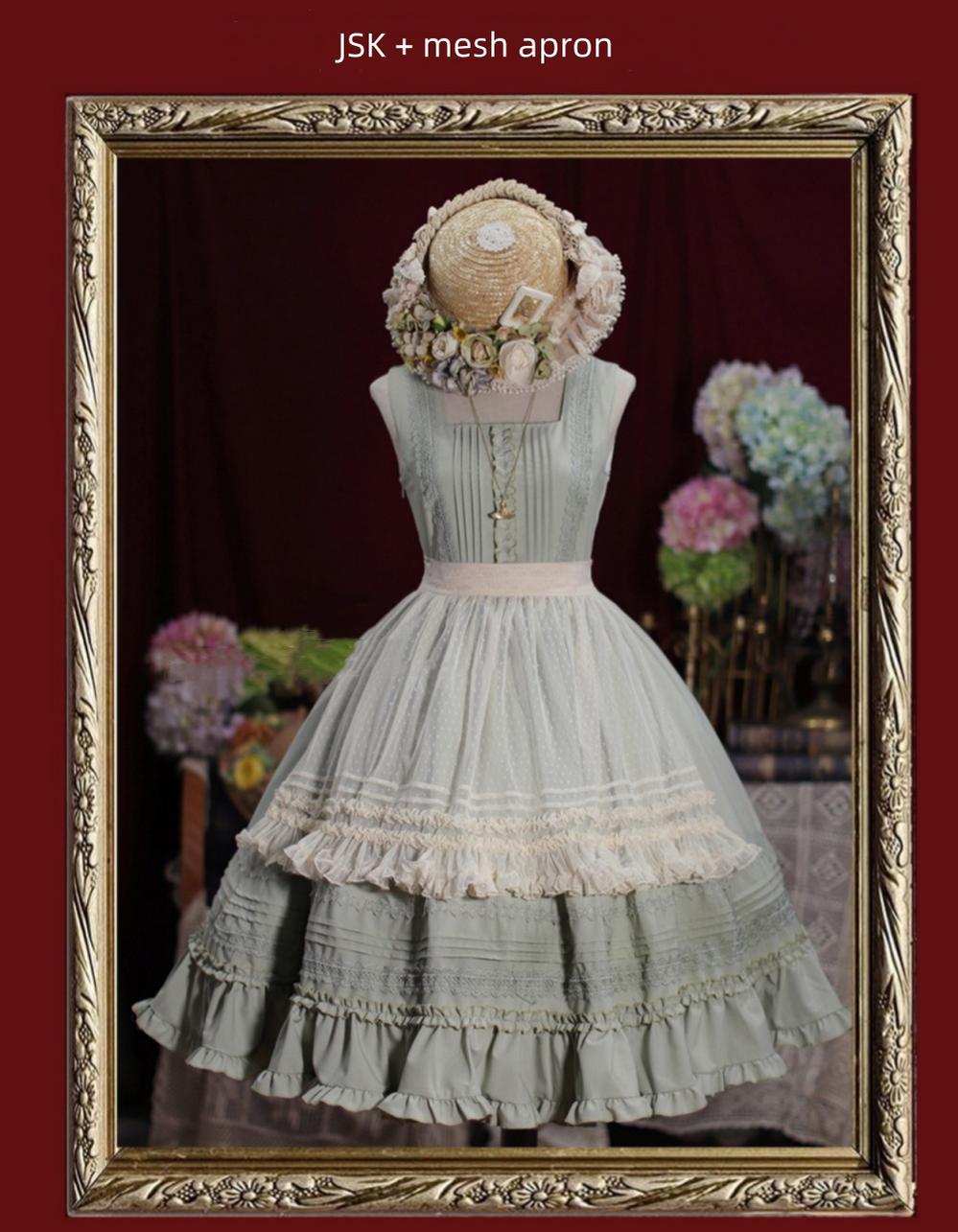 Tiny Garden - Nocturne Reminiscence - Elegant Lolita JSK Dress Multi-Wear Apron Dress Set