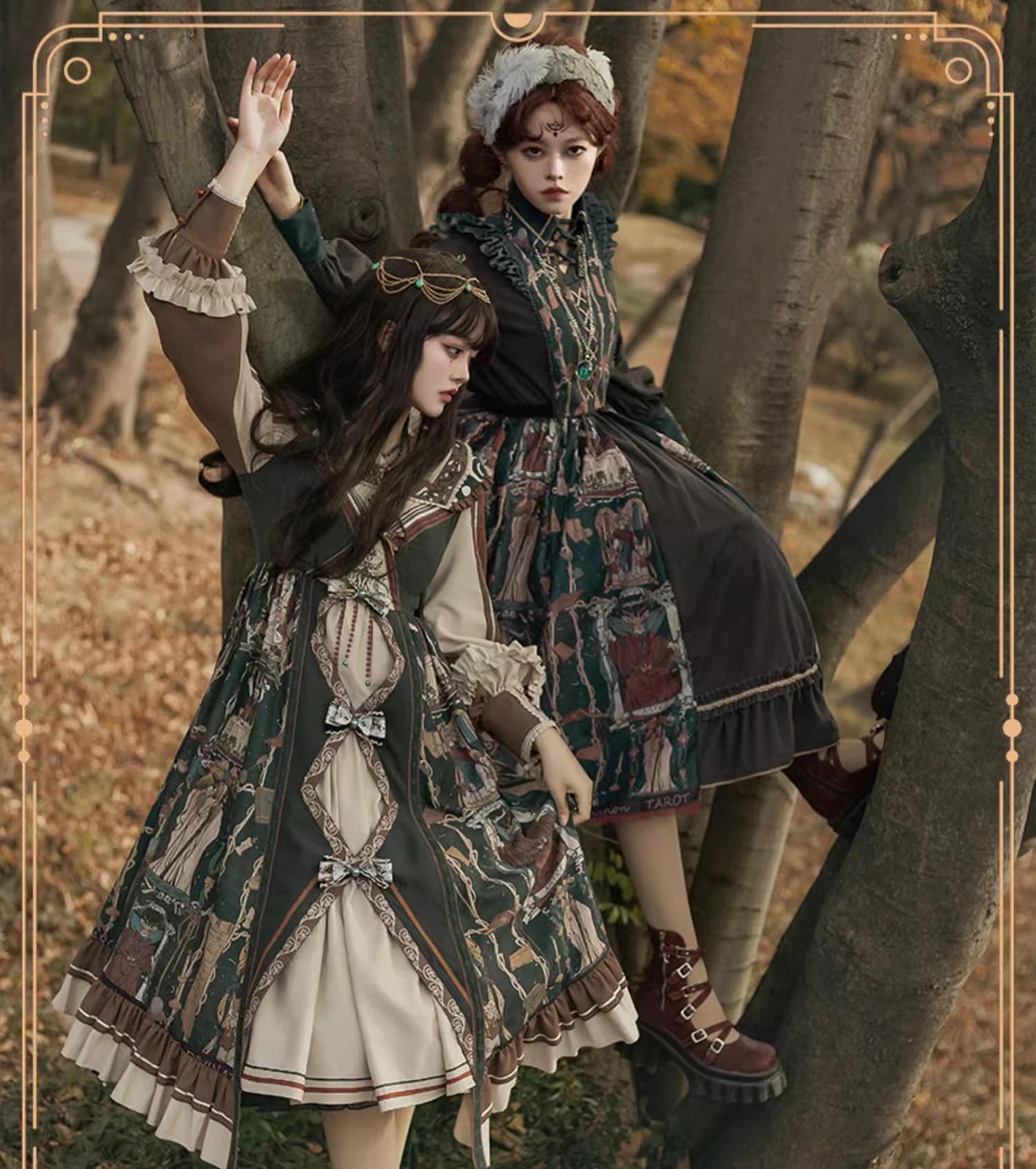 YingLuoFu - Tarot - Elegant Lolita Dress Classicl Court Style Lolita OP Salopette