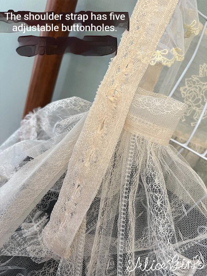 Alice Girl - Elegant Lolita Embroidered Apron with Adjustable Strap