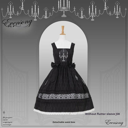 Mademoiselle Pearl - Winter Evening Prayer - Gothic Lolita Jumper Dress Embroidered Candlestick OP Dress