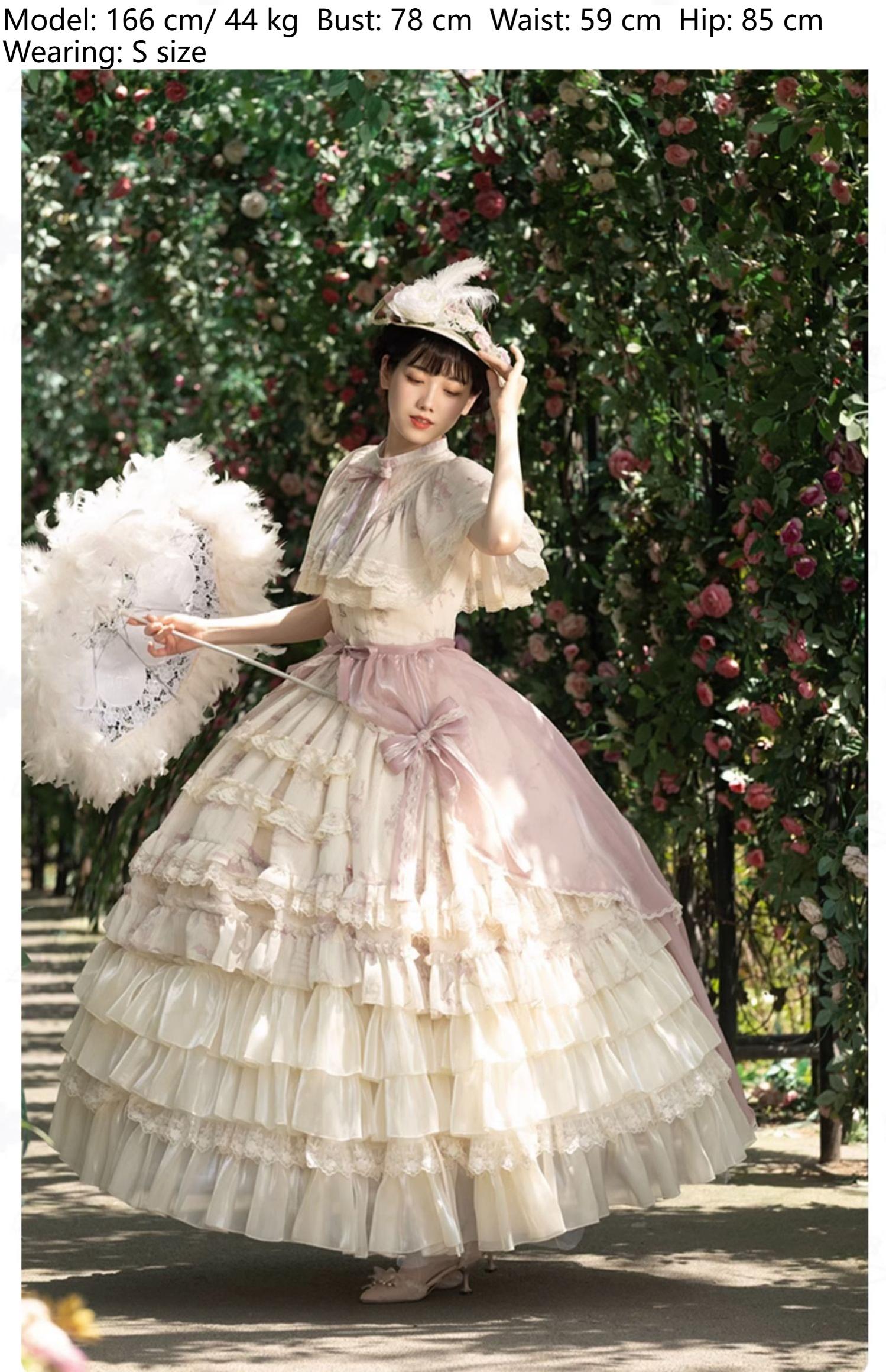 With PUJI - Nanke - Edwardian Collar Classic Lolita OP Dress Outfit