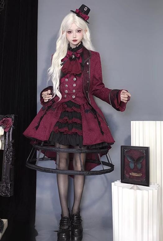 CastleToo - Evil Twins - Ouji Lolita Vest Shorts Skirt Set