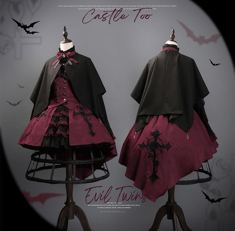 CastleToo - Evil Twins - Ouji Lolita Vest Shorts Skirt Set