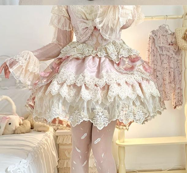 Roji Roji - Sweet Lolita Tights Women Feather Print Pantyhose