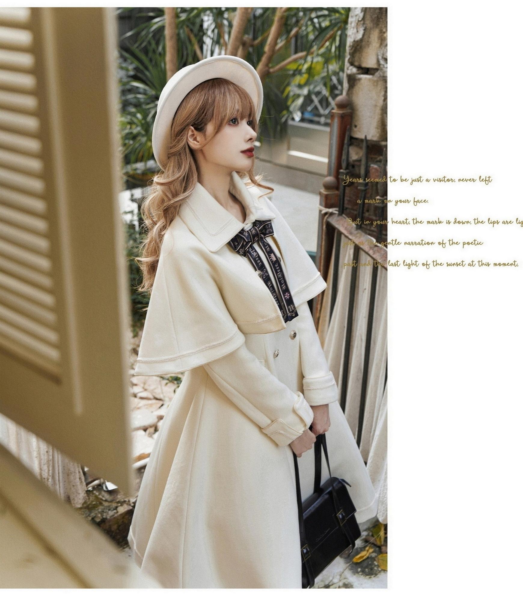 Unideer - Galaxy Traveler - Classic School Lolita Overcoat with Detachable Cape and Bow