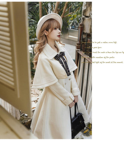Unideer - Galaxy Traveler - Classic School Lolita Overcoat with Detachable Cape and Bow