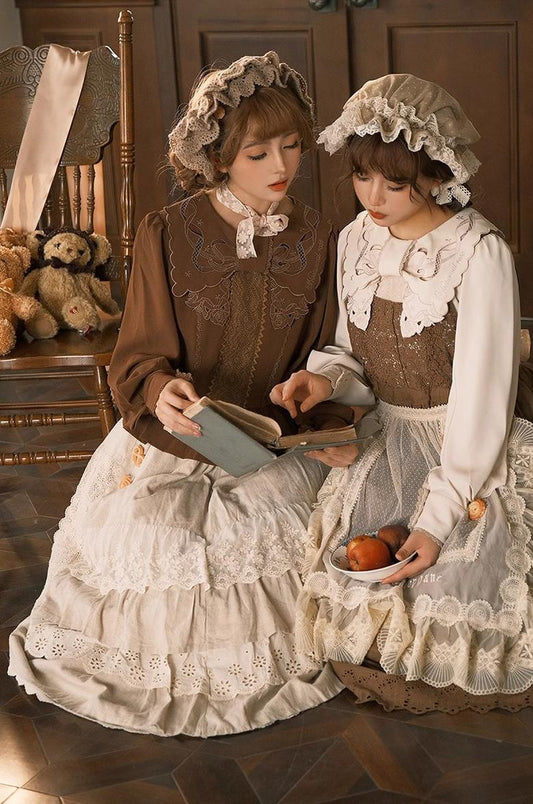 ZeeYe - Night Rose - Classic Lolita Shirt Double Layer Bow Embroidered Versatile Blouse