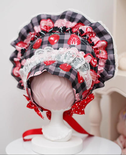 Mengfuzi - Strawberry - Sweet Lolita BNT Strawberry Print Detachable Sleeves