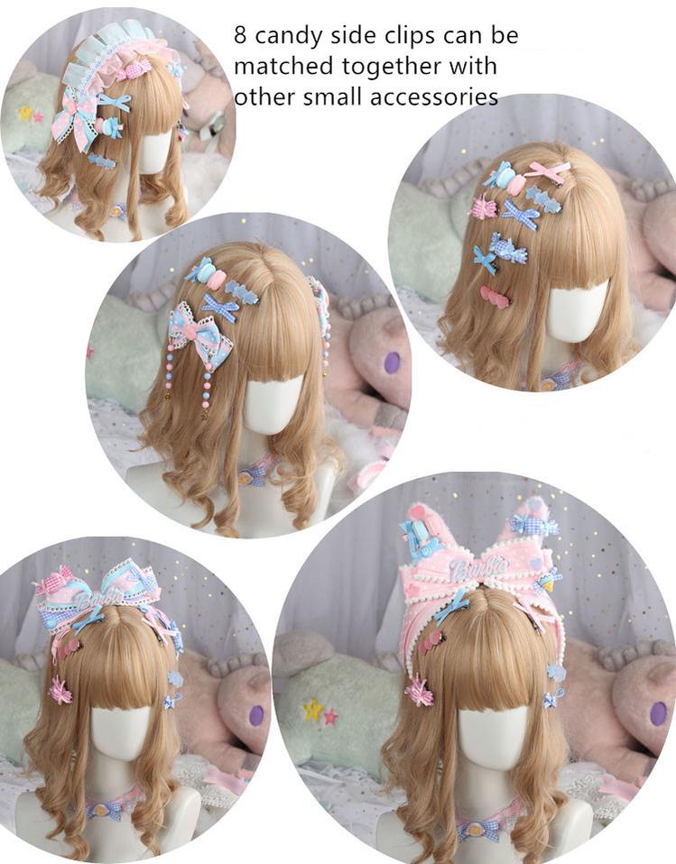 Manmeng - Pink and Blue Sweet Lolita Bow Headwear