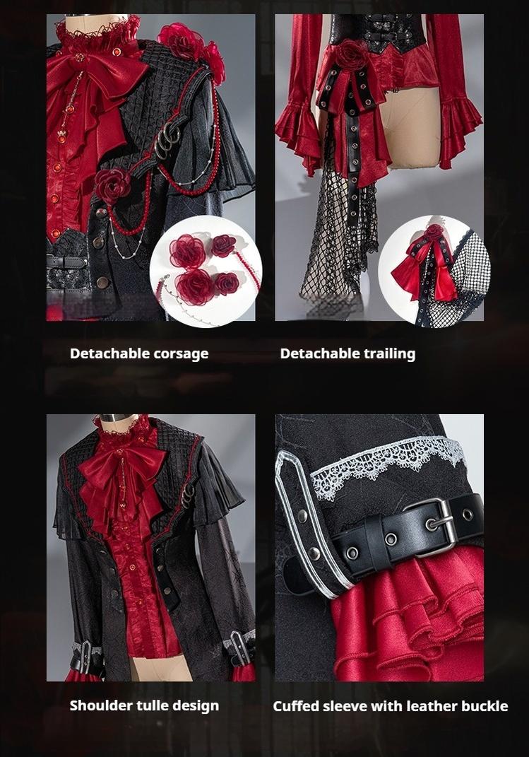 Forest Fluorescent Carps - Rose Countess - Ouji Lolita Pants Suit Prince Coat Elegant Shirt Trailing