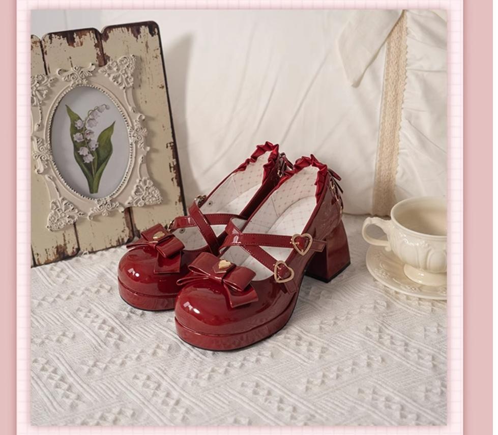 Milk Bun Bunny - Sweet Lolita High Heel Bow Princess Lolita Shoes