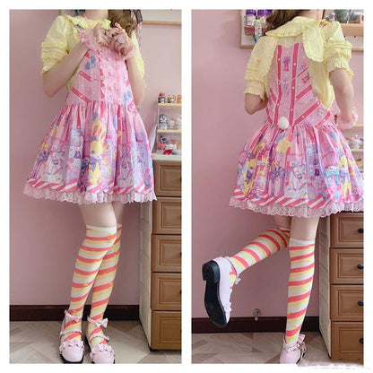 Yukine's Box - Macaron Lolita Cute Stripe Socks