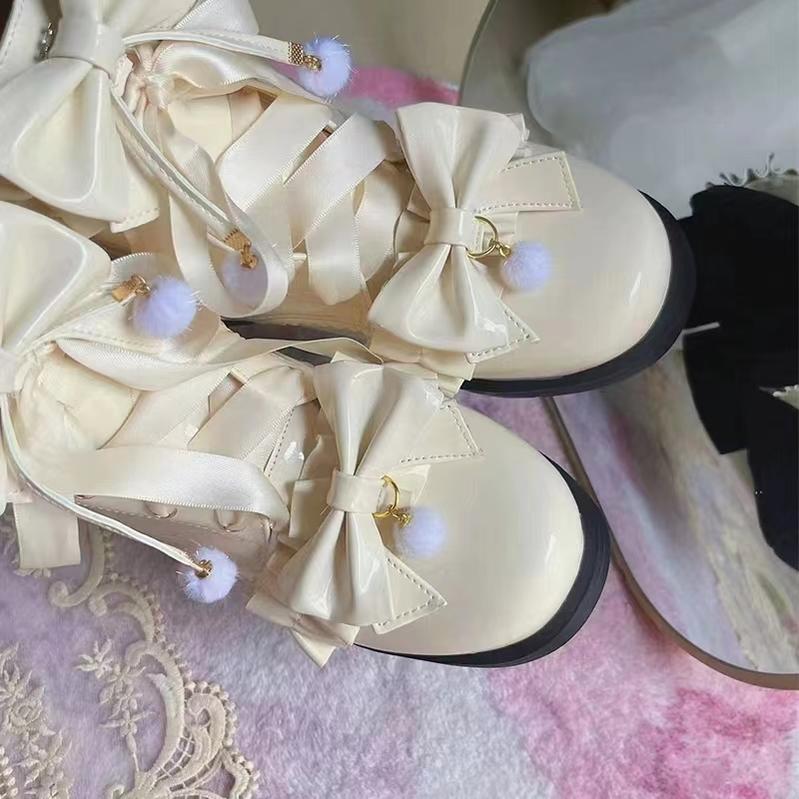 Fairy Godmother - Enthusiastic Ideation - Elegant Lolita Shoes Fleeced Short Martin Boots