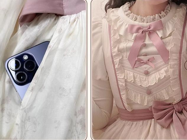 Half Sweet Lolita - Doll Garden - Sweet Lolita JSK Dress Cat Print Pink Dress Set