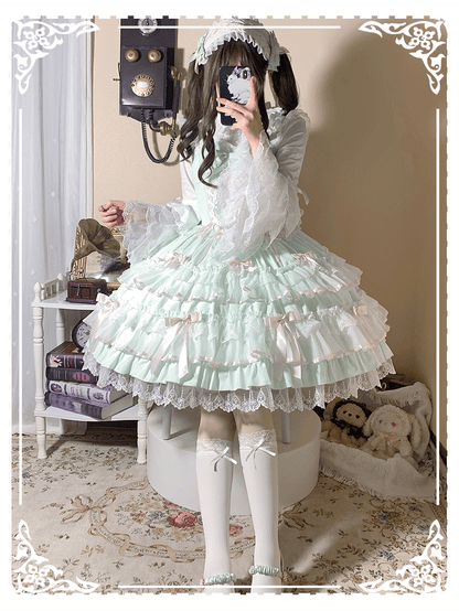 ZhiJinYuan - Love Notebook - Old School Lolita JSK Vintage Doll Tiered Dress