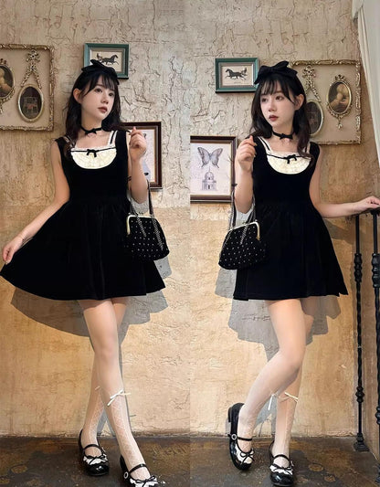 Sheep Puff - Young Layla - Vintage Lolita Shoes Low Heel Butterfly Shoes