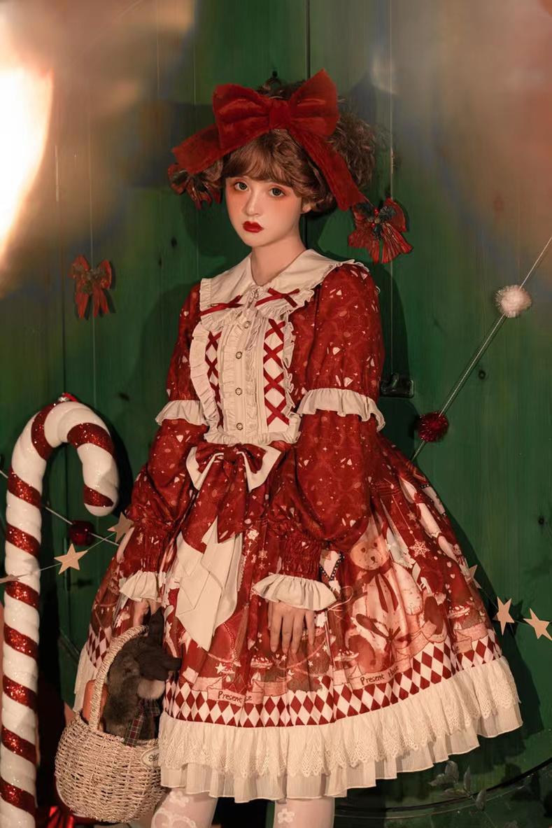 Your Princess - Bear Gift - Kawaii Lolita Christmas Dress and Cape