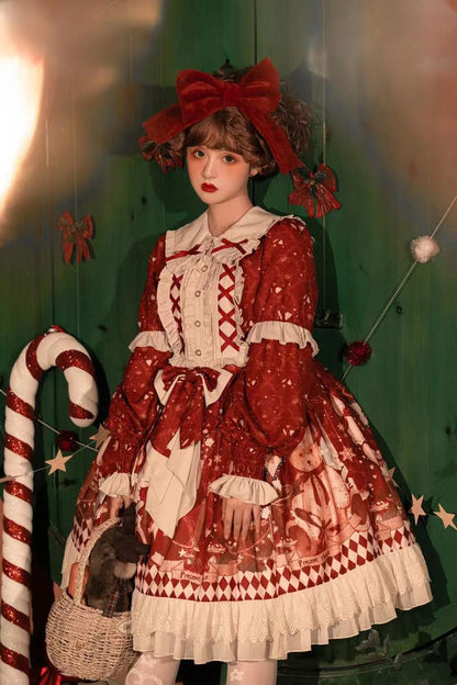 Your Princess - Bear Gift - Kawaii Lolita Christmas Dress and Cape