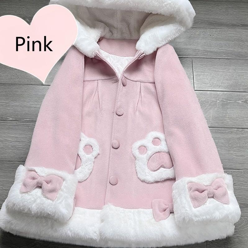 ZhiJinYuan - Calico Cat - Kawaii Lolita Plush Coat Lovely Warm Winter Coat