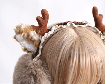 Xiaogui - Christmas Foldable Antlers Earmuffs Lolita KC