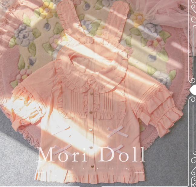 Mori Doll - Kawaii Lolita Rabbit Ears Short Sleeve Shirt Multicolors