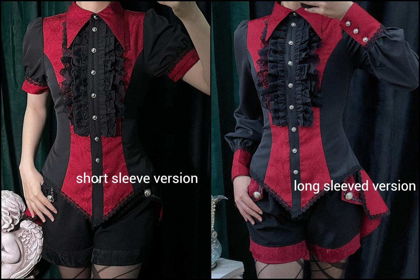 Little Dipper - Cold Rice - Ouji Lolita Shirt With Spiderweb Pattern in Several Versions