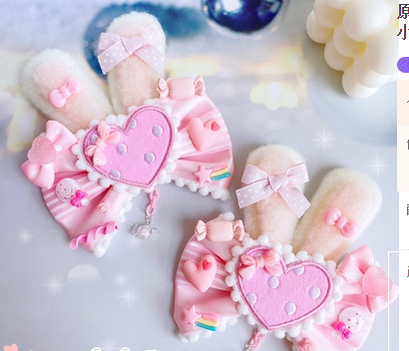 Sweetheart Endless - Sweet Lolita Lace Rabbit Ears Cuffs Multicolor