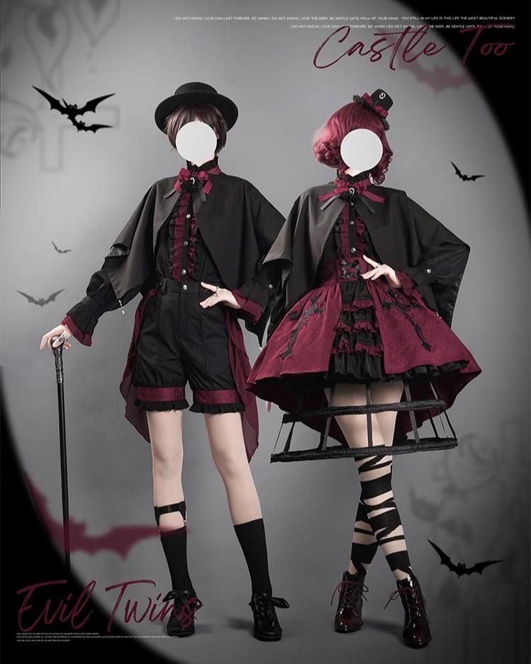 CastleToo - Evil Twins - Ouji Lolita Vest Shorts Skirt Set