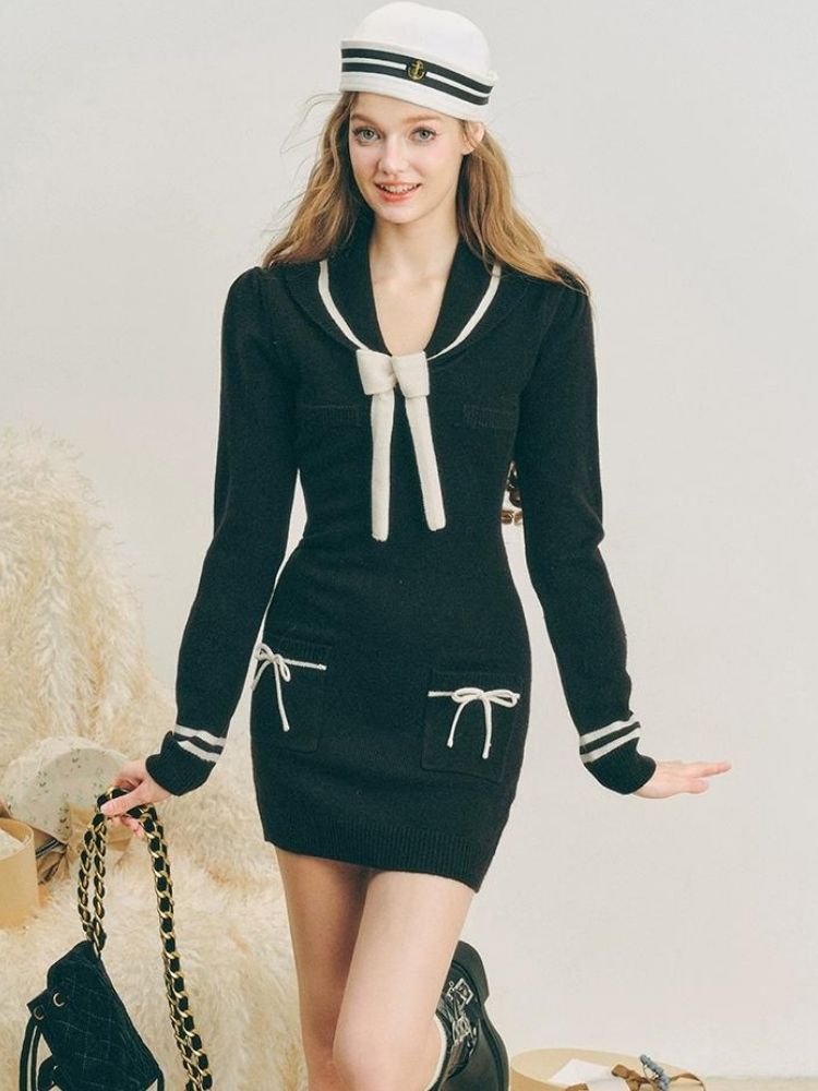 Sailor Knit Dress【s0000004609】