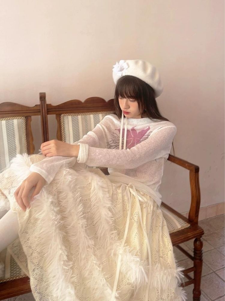 Lace Delicate Missy Long Half Skirt【s0000004906】