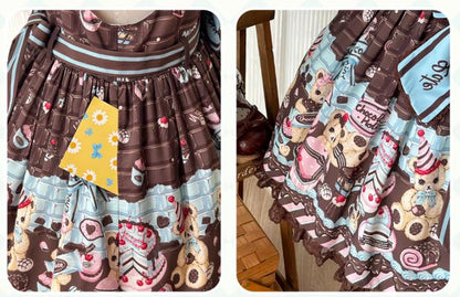 Sweet Dream Sheep - Chocolate Bear - Sweet Lolita Salopette High Waist Dress