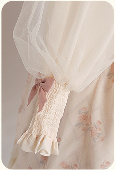 Letters from Unknown Star - Time Stationery - Elegant Lolita Long Sleeve OP Dress