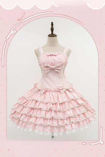 Nn Star - Half Sugar Ism - Sweet Lolita JSK Low Waist Dress With Tiered Hem