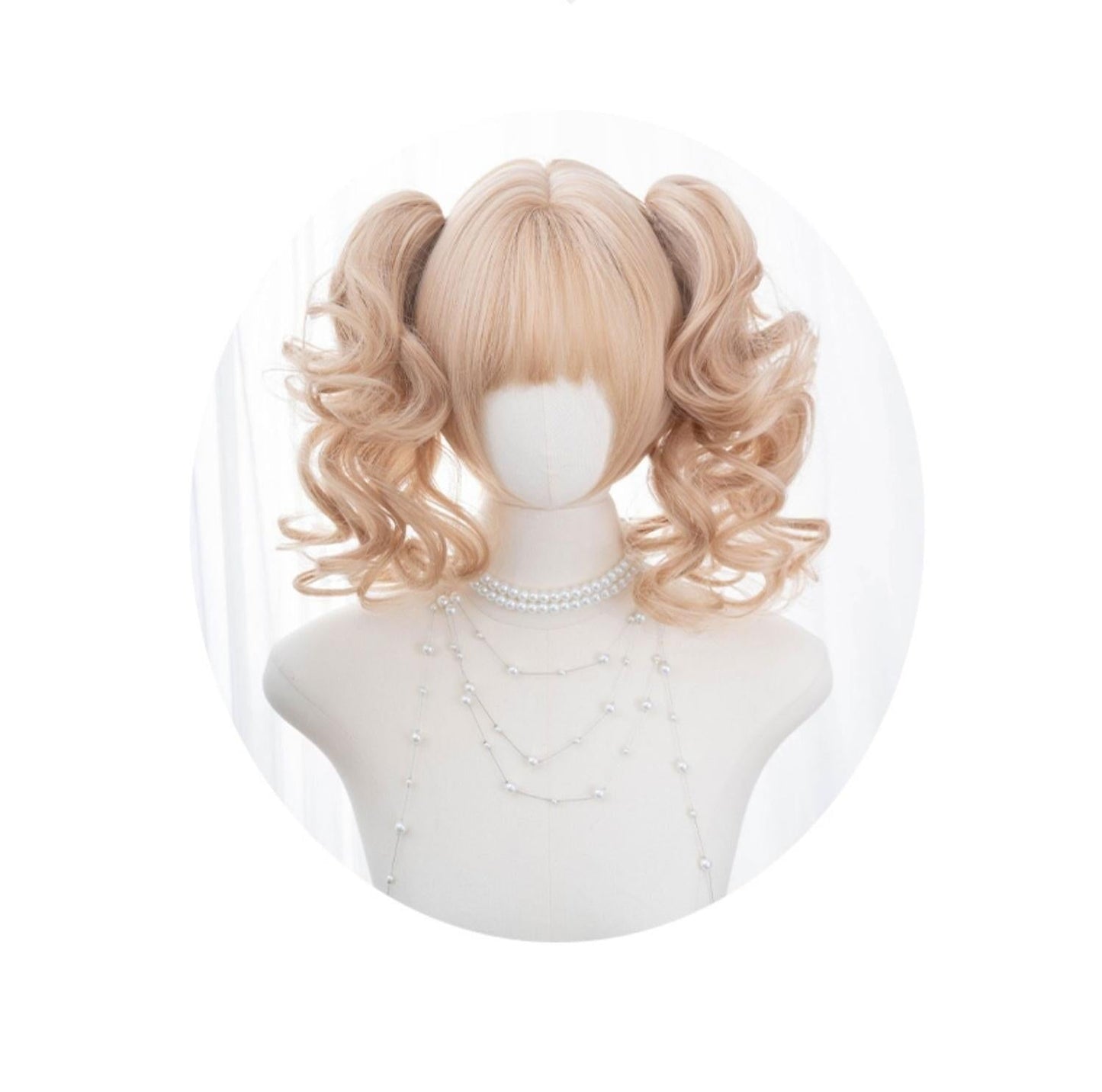 Alicegarden - Doll-like Lolita Bob Wig with Detachable Curly Ponytail