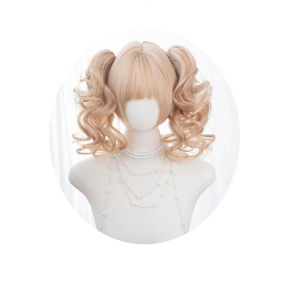 Alicegarden - Doll-like Lolita Bob Wig with Detachable Curly Ponytail
