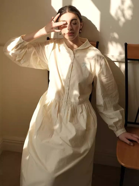 Embroidery Cheese Yellow Tender Dress【s0000007490】