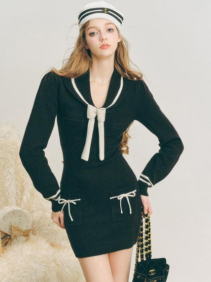 Sailor Knit Dress【s0000004609】