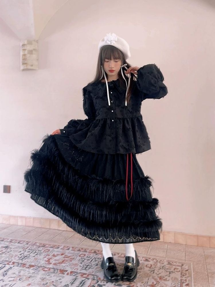 Lace Delicate Missy Long Half Skirt【s0000004906】