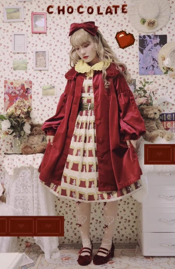 Dark Star Island - Winter Lolita Cape Velvet Antique Lolita Coat
