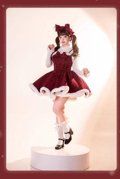 Tan Tuan - Winter Lolita Dress New Year Lolita JSK Plush Cape Set